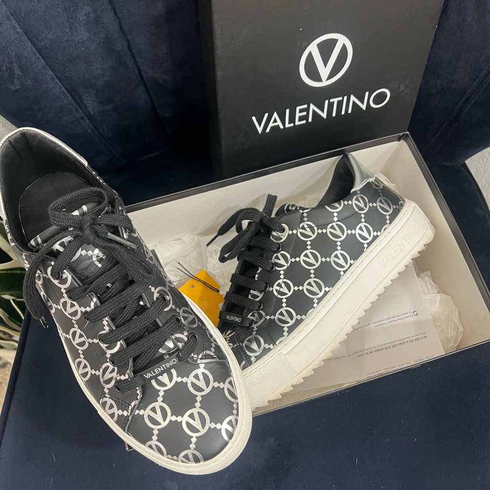 Valentino Black and silver sneakers